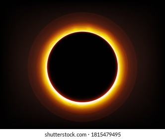 Solar eclipse on space vector illustration