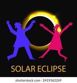 Solar eclipse. Poster template, web banner, or card.vector illustration.