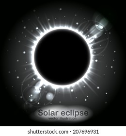 Solar Eclipse. Radiance and glow in the sky. Vector illustration can be used for web design, wallpapers, futuristic designs and banners.