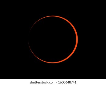 Solar eclipse or Ring of Fire Vector Illustration on black background.