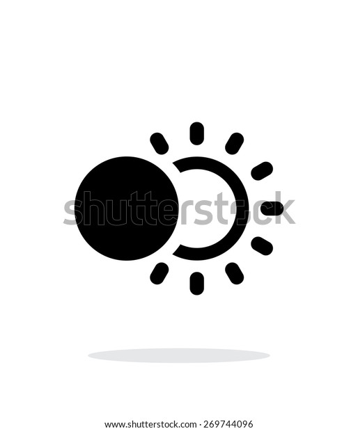 Solar eclipse simple icon on white\
background. Vector\
illustration.