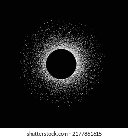 Solar eclipse .Star and moon in space. Futuristic landscape, with noise texture . Night landscape .Vector illustration