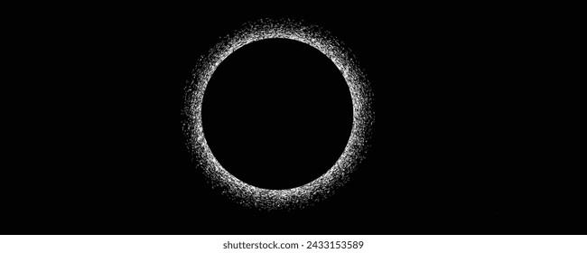 Solar eclipse .Star and moon in space. Futuristic landscape, with noise texture . Night landscape .Vector illustration