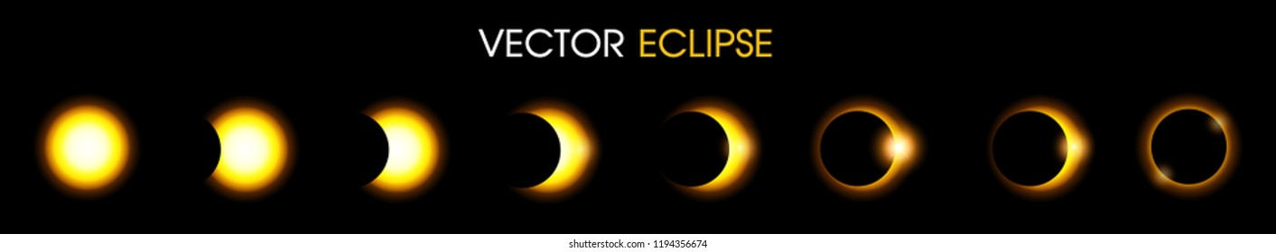 Solar Eclipse of the sun. illustration Vector EPS10