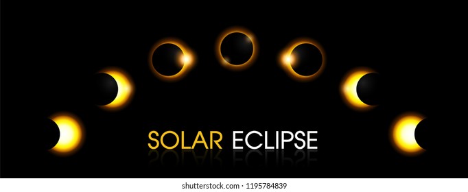 Solar Eclipse of the sun. illustration Vector EPS10