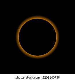 Solar eclipse. The sun's disk in the shadow of the moon in the black sky. Vector illustration of a solar eclipse on a black background. creative and stylish painting for the interior.