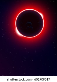 solar eclipse in universe background