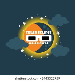 solar eclipse vector art illustration
