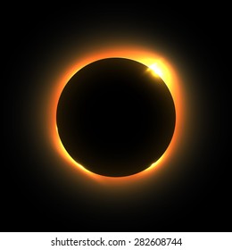 Solar eclipse. Vector design element.