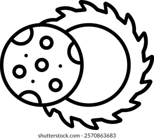 Solar Eclipse vector icon. Can be used for printing, mobile and web applications.