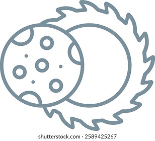 Solar Eclipse vector icon. Can be used for printing, mobile and web applications.