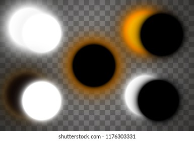 Solar eclipse. Vector illustration. 