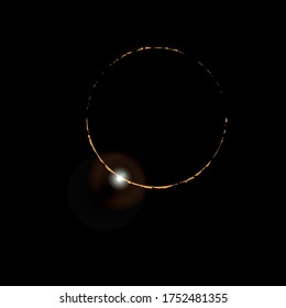 Solar eclipse . Vector illustration. Total solar eclipse
