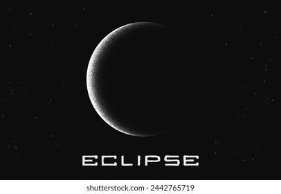 solar eclipse vector illustration.Made by dots