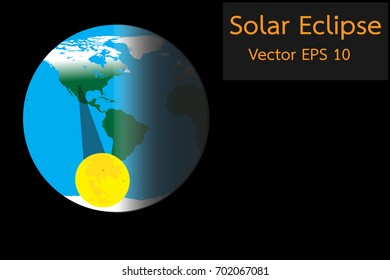 solar eclipse vector in illustrator science and education  background.
