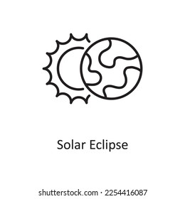 Solar Eclipse Vector Outline Icon Design illustration. Space Symbol on White background EPS 10 File