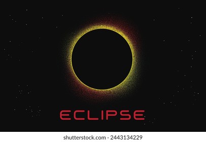 solar eclipse.Space vector illustration made by dots