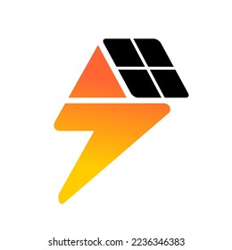 solar electric logo design vector template