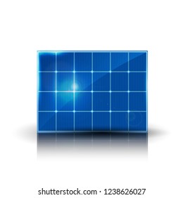 Solar electric panel produce electricity. Vector color illustration.