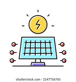 solar electrical panel color icon vector. solar electrical panel sign. isolated symbol illustration