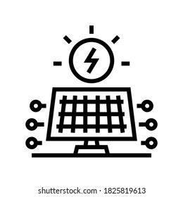 solar electrical panel line icon vector. solar electrical panel sign. isolated contour symbol black illustration