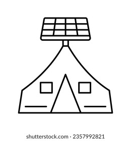 Solar electricity in camp Vector Icon which can easily modify or edit

