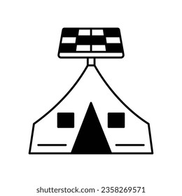 Electricidad solar en el campamento Icono vector que puede fácilmente modificar o editar

