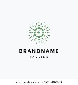 plantilla de vector de diseño de logotipo de electricidad solar
