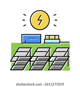 solar electricity panel color icon vector. solar electricity panel sign. isolated symbol illustration