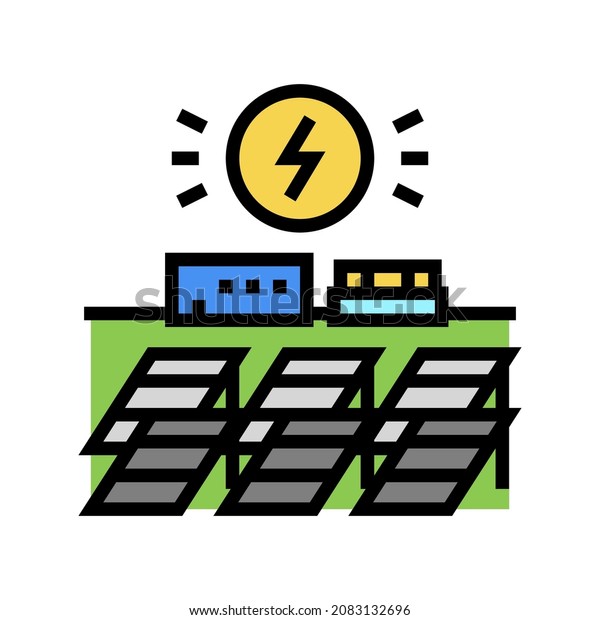 solar electricity panel\
color icon vector. solar electricity panel sign. isolated symbol\
illustration