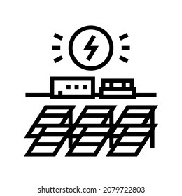 solar electricity panel line icon vector. solar electricity panel sign. isolated contour symbol black illustration