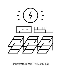 solar electricity panel line icon vector. solar electricity panel sign. isolated contour symbol black illustration