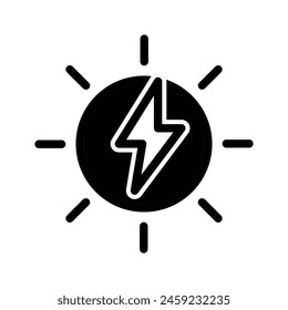 solar electricity solid icon vector design good for website and mobile app