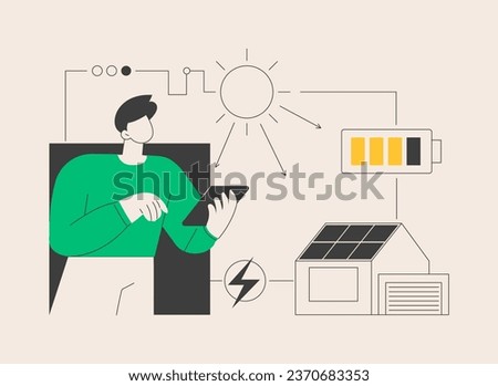 Solar energy abstract concept vector illustration. Solar panel, power plant, alternative source of electricity, radiant light, artificial photosynthesis, sun energy, resources abstract metaphor.