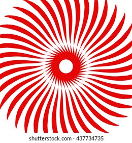 Solar energy. Abstract vector illustration depicting a bright red sun with different variants of the curvature of the rays. For the design of presentations on energy, abstract backgrounds.