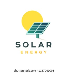 Solar energy badge concept. Vector flat logo for a green energy company.