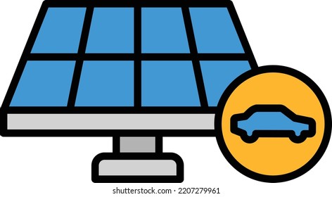 Solar energy car icon, symbol or logo