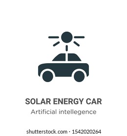 Solar energy car vector icon on white background. Flat vector solar energy car icon symbol sign from modern artificial intellegence and future technology collection for mobile concept and web apps 