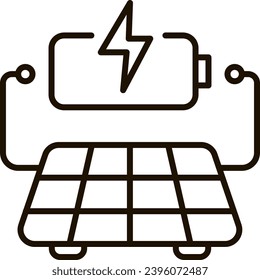 solar energy charge line icon symbol illustration