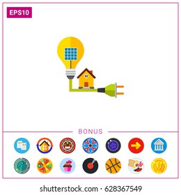 Solar energy city icon