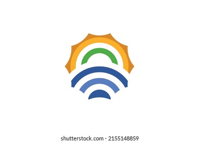 Solar Energy Colored Logo Vector