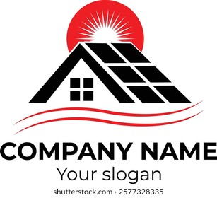 Solar energy company  logo illustration