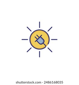 Solar energy concept. Solar battery, global warming, greenhouse effect. Ecology concept. Vector illustration can be used for topics like environment, technology, energy