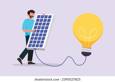 Solar energy concept.  Colored flat vector illustration isolated