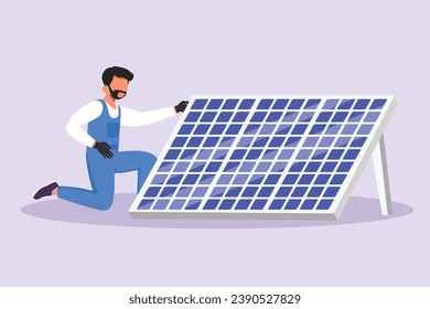 Solar energy concept.  Colored flat vector illustration isolated