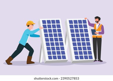 Solar energy concept.  Colored flat vector illustration isolated