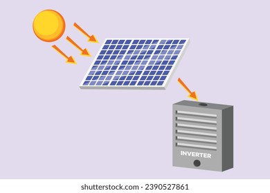 Solar energy concept.  Colored flat vector illustration isolated