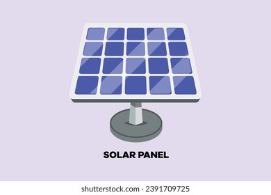 Solar energy concept. Colored flat vector illustration isolated.