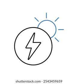 Icono de línea de concepto de energía solar. Ilustración de elemento simple. diseño de símbolo de contorno de concepto de energía solar.