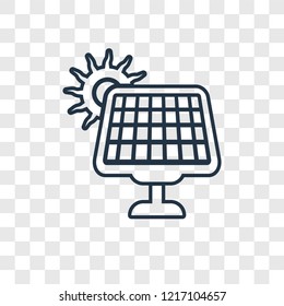 Solar Energy concept vector linear icon isolated on transparent background, Solar Energy concept transparency concept in outline style